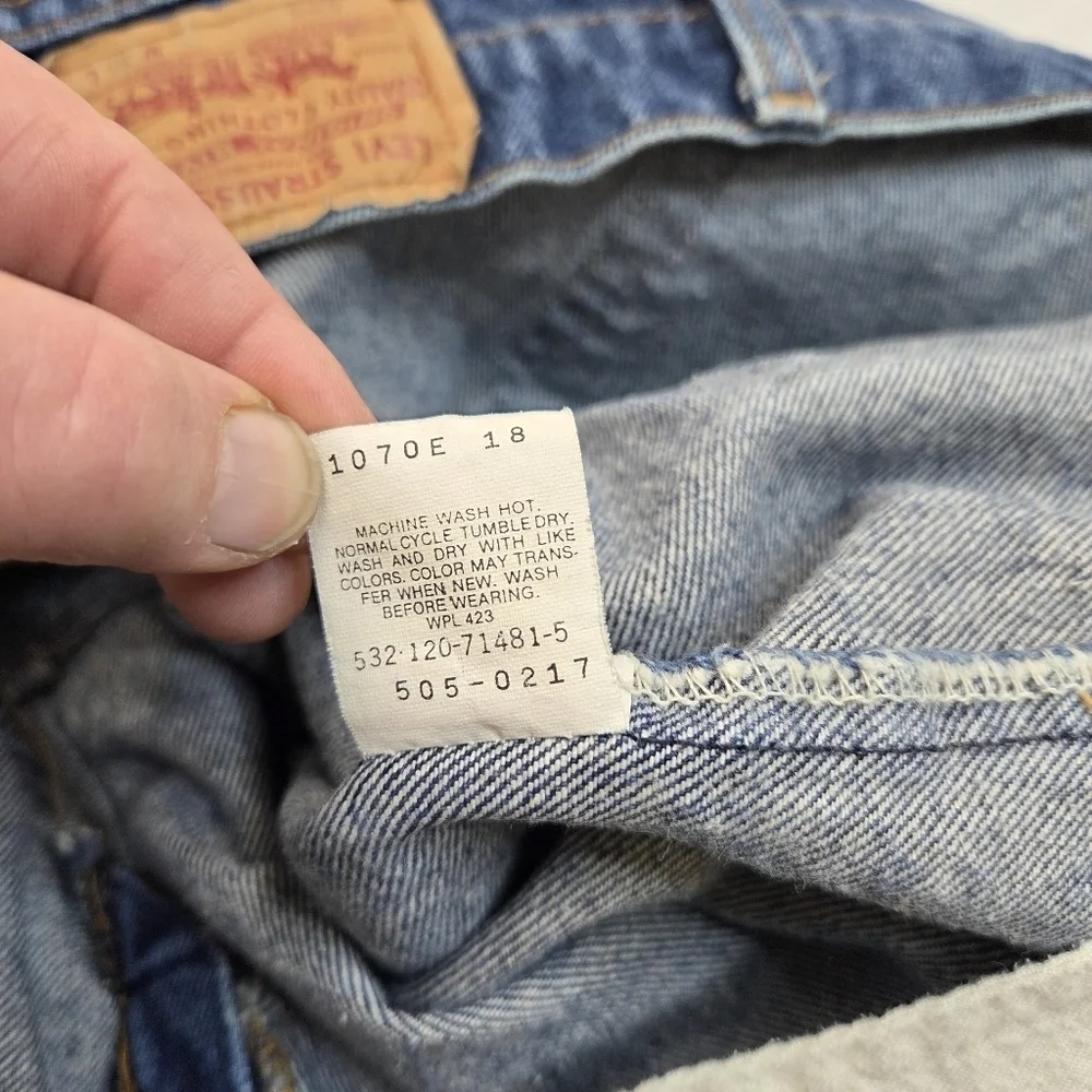 VTG‎ 1990 Levi’s 505-0217 Made in USA Jeans W36 L32 Blue Denim Regular Fit